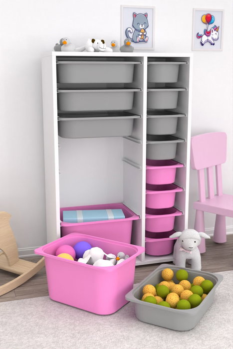 Hanah Home Rine 2D4K8U Blanco, Gris y Rosa